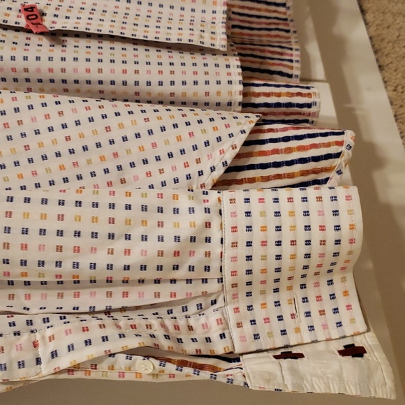 Ted Baker Geometric Dress Shirt Men's L (16) - Picture 4 of 6